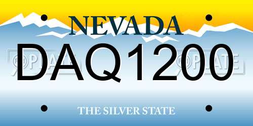 DAQ1200 Nevada License Plate
