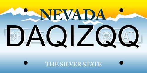DAQIZQQ Nevada License Plate
