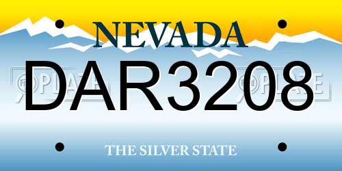 DAR3208 Nevada License Plate