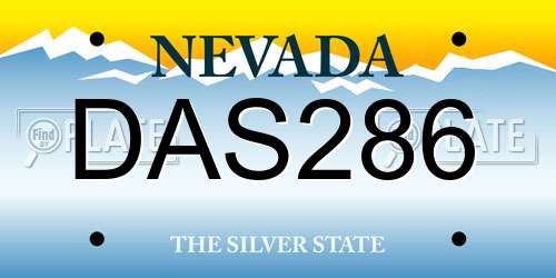 DAS286 Nevada License Plate