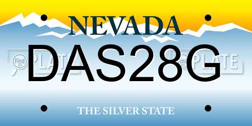 DAS28G Nevada License Plate