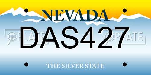 DAS427 Nevada License Plate