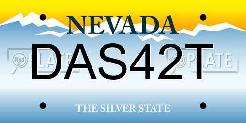 DAS42T Nevada License Plate