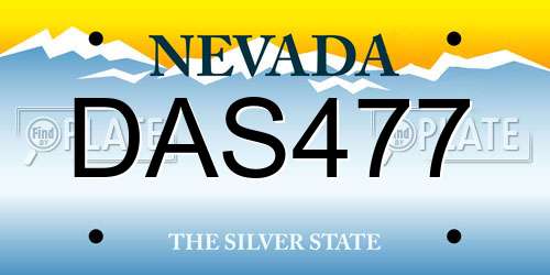 DAS477 Nevada License Plate
