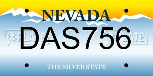 DAS756 Nevada License Plate