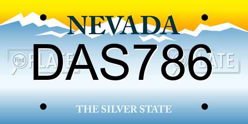 DAS786 Nevada License Plate