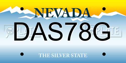 DAS78G Nevada License Plate