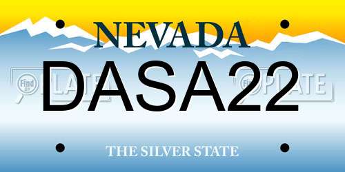 DASA22 Nevada License Plate