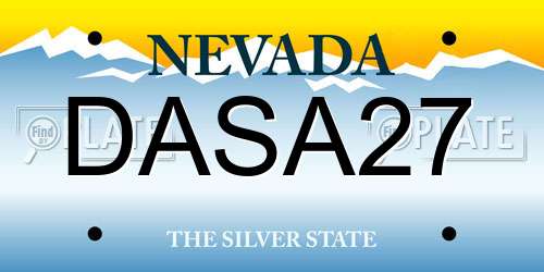 DASA27 Nevada License Plate