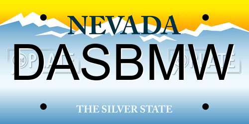 DASBMW Nevada License Plate