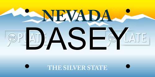 DASEY Nevada License Plate