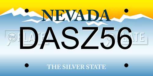 DASZ56 Nevada License Plate