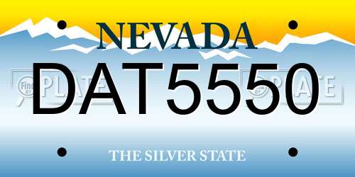 DAT5550 Nevada License Plate