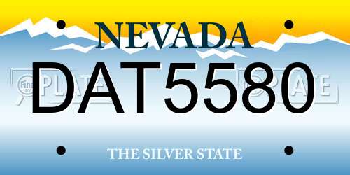 DAT5580 Nevada License Plate