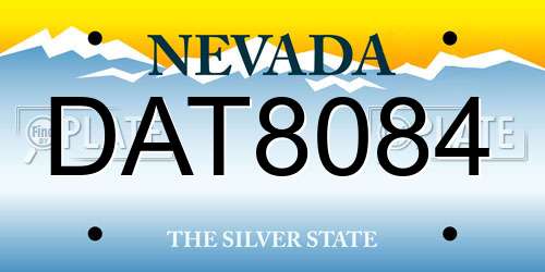 DAT8084 Nevada License Plate