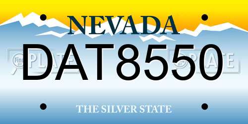 DAT8550 Nevada License Plate