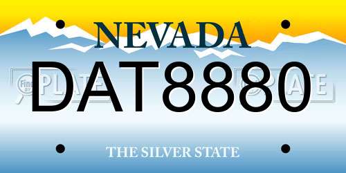 DAT8880 Nevada License Plate