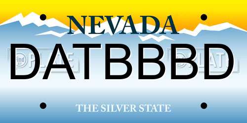 DATBBBD Nevada License Plate