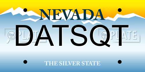DATSQT Nevada License Plate