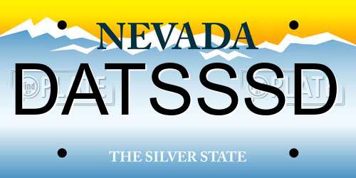 DATSSSD Nevada License Plate