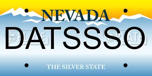 DATSSSO Nevada License Plate