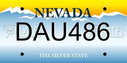 DAU486 Nevada License Plate
