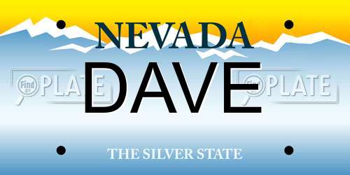 DAVE Nevada License Plate