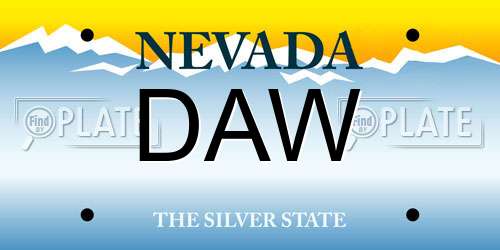 DAW Nevada License Plate