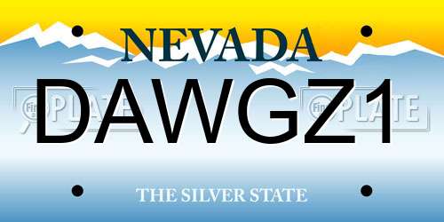 DAWGZ1 Nevada License Plate