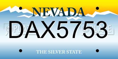DAX5753 Nevada License Plate