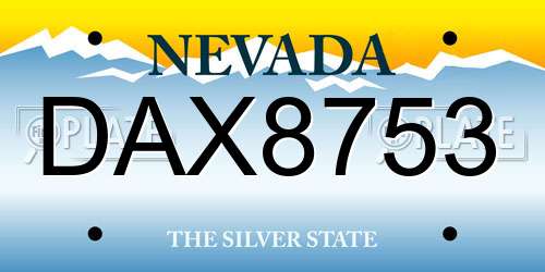 DAX8753 Nevada License Plate