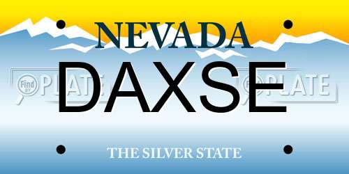 DAXSE Nevada License Plate