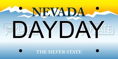 DAYDAY Nevada License Plate