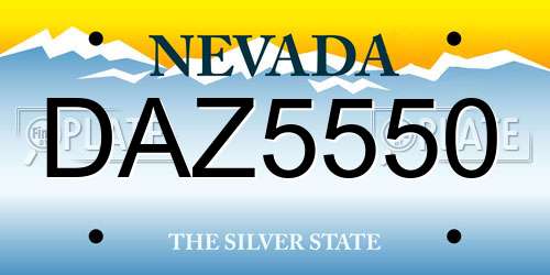 DAZ5550 Nevada License Plate