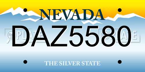 DAZ5580 Nevada License Plate