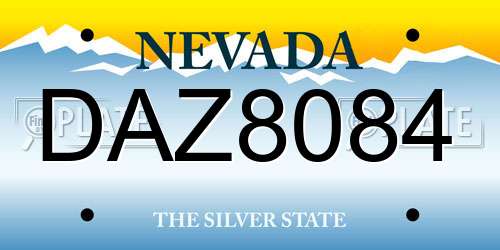 DAZ8084 Nevada License Plate
