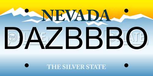 DAZBBBO Nevada License Plate