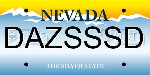 DAZSSSD Nevada License Plate