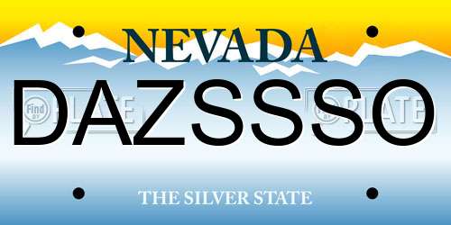 DAZSSSO Nevada License Plate
