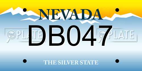 DB047 Nevada License Plate