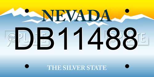 DB11488 Nevada License Plate