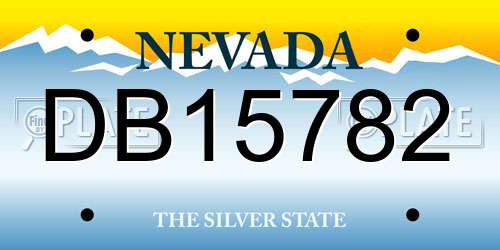 DB15782 Nevada License Plate