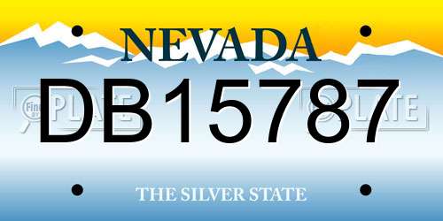 DB15787 Nevada License Plate