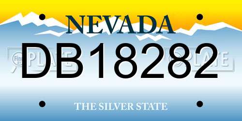 DB18282 Nevada License Plate