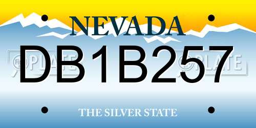 DB1B257 Nevada License Plate