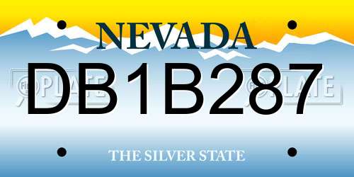 DB1B287 Nevada License Plate