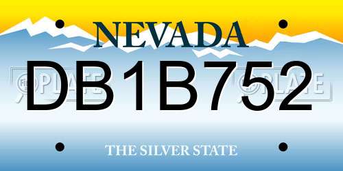 DB1B752 Nevada License Plate