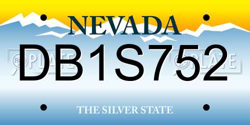 DB1S752 Nevada License Plate