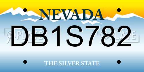 DB1S782 Nevada License Plate