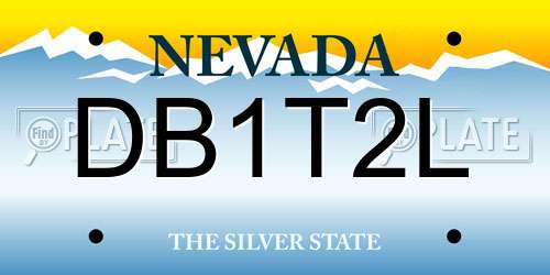 DB1T2L Nevada License Plate